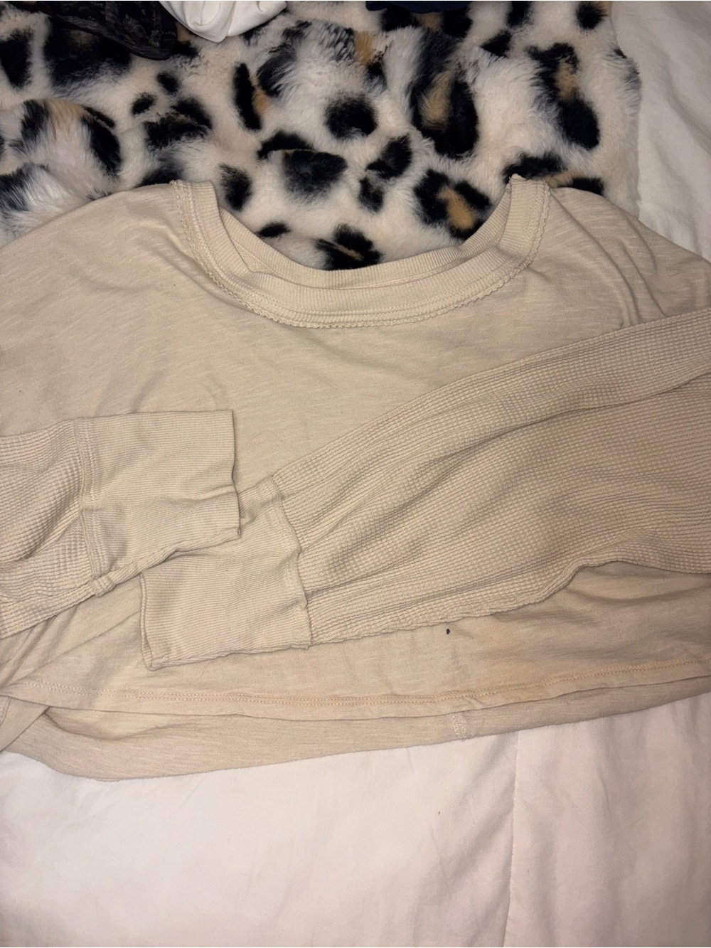free people we the free crop tan long sleeve crop top